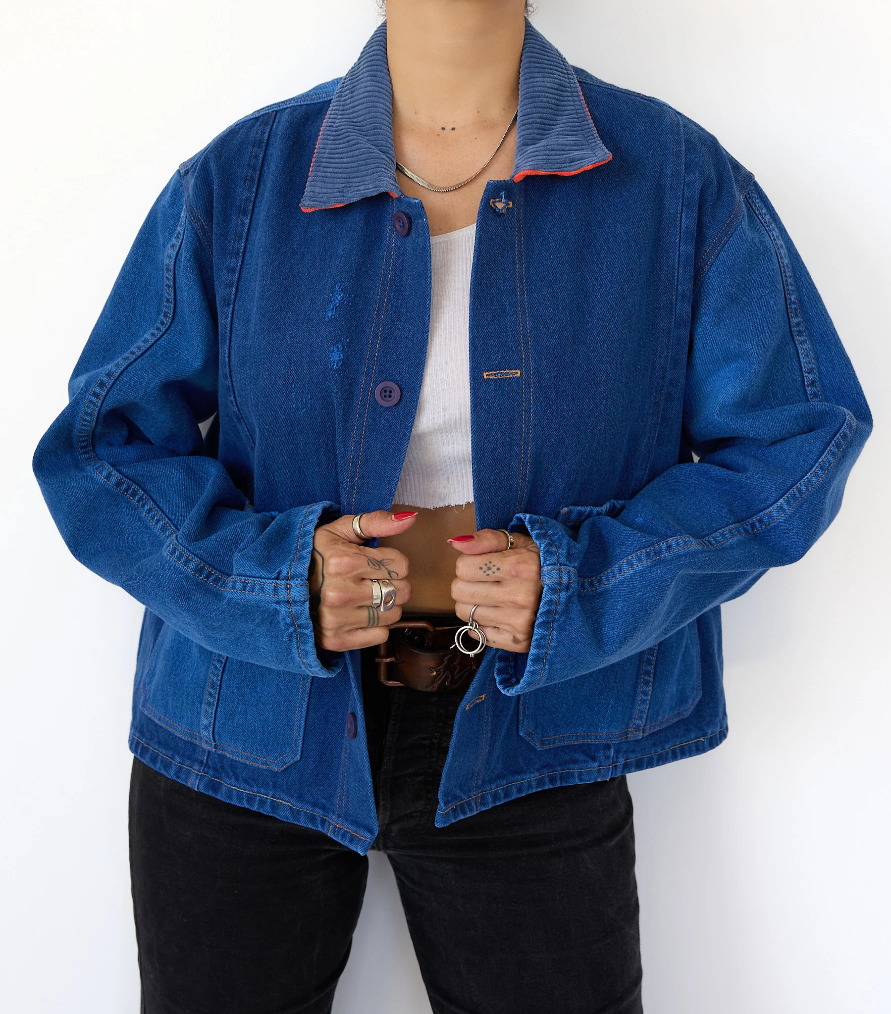 PAINT CHIP DENIM COAT 001