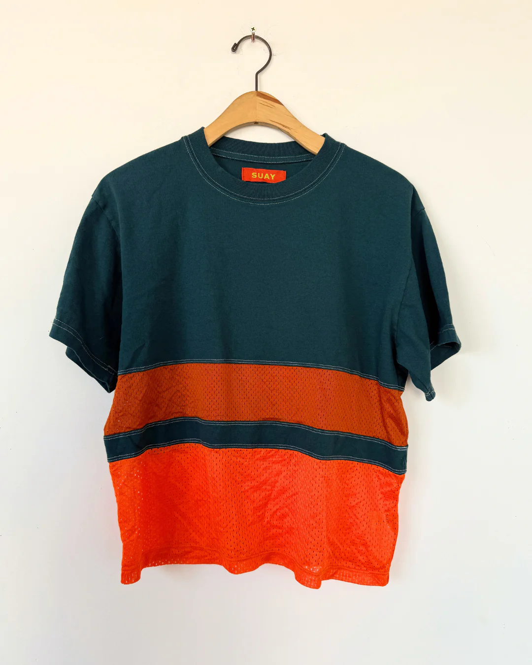 SUAY MESH INSERT T-SHIRT
